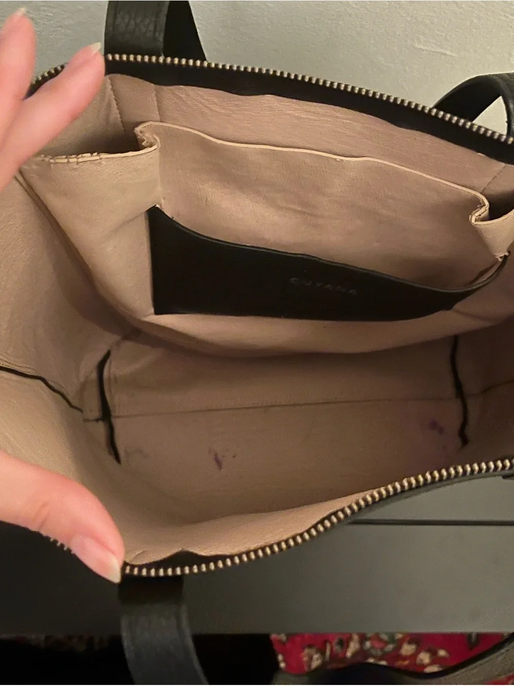 Cuyana - Tall Pebbled Black Leather Zippered Tote Bag - GUC - Picture 7 of 10